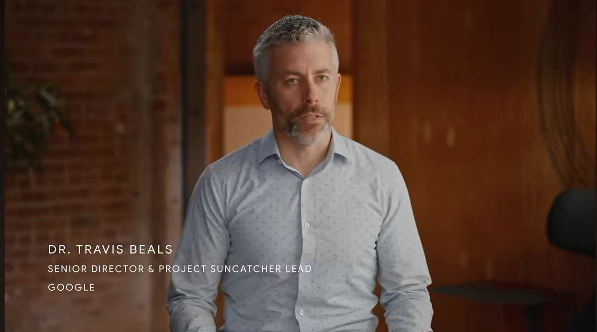 Travis Beals, Google's Project Suncatcher lead, discussing the orbital AI hardware project.