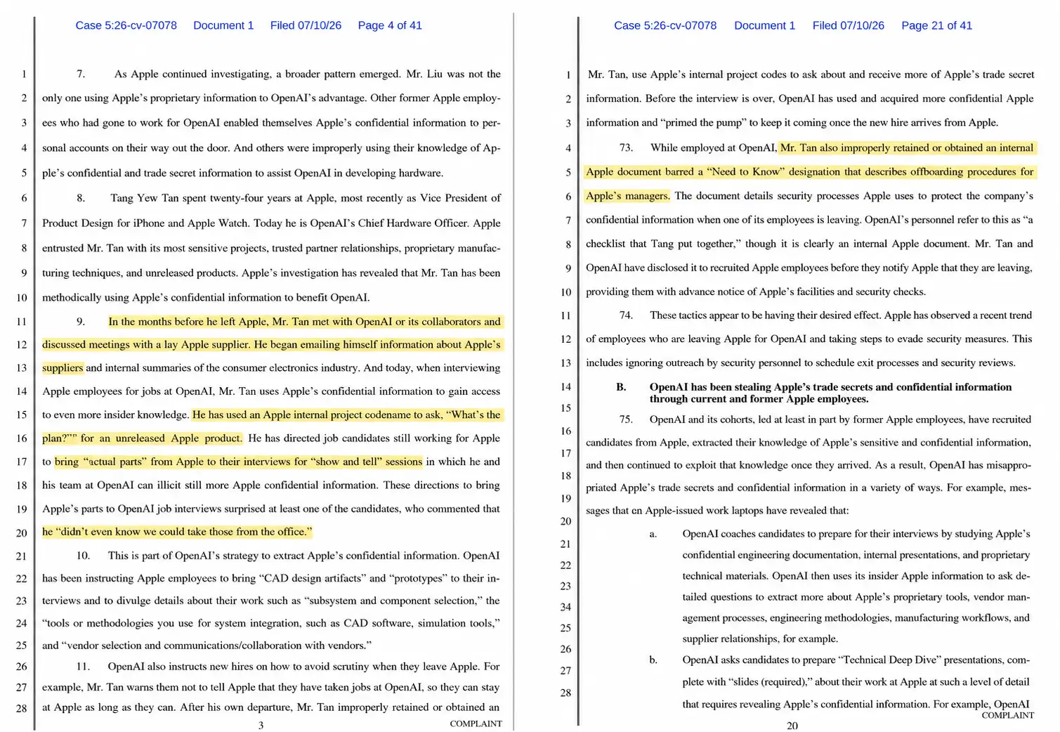 An illustration represents Apple's trade-secret lawsuit against OpenAI.