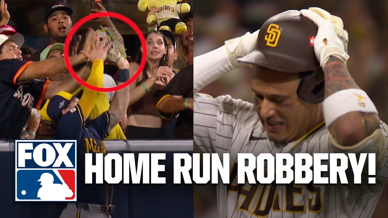 Garrett Mitchell ROBS Manny Machado's GAME-TYING HOME RUN OVER FANS 🤯