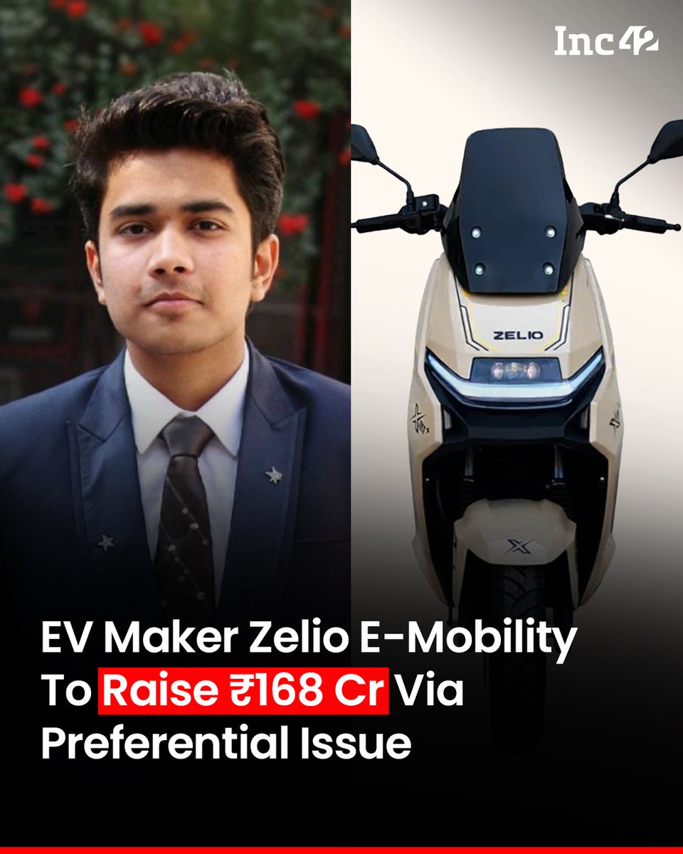 Inc42 graphic summarizing Zelio E-Mobility’s proposed ₹167.95 crore financing.