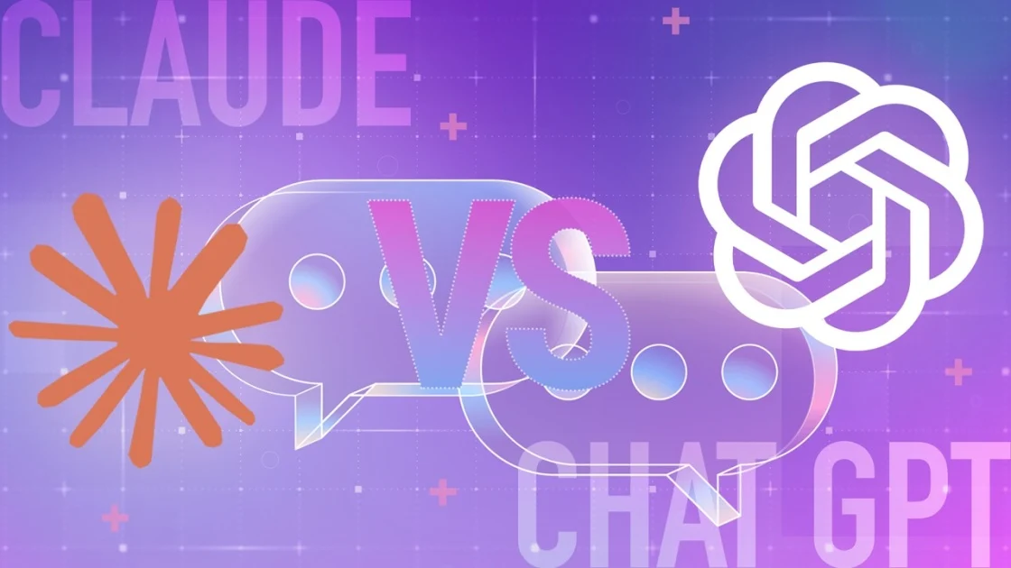 ChatGPT and Claude logos shown side by side for a chatbot comparison.