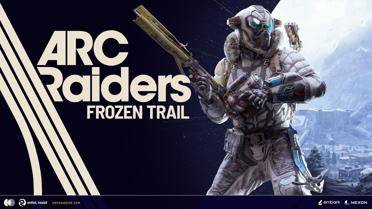 ARC Raiders promotional artwork for the Frozen Trail Reward Pass.