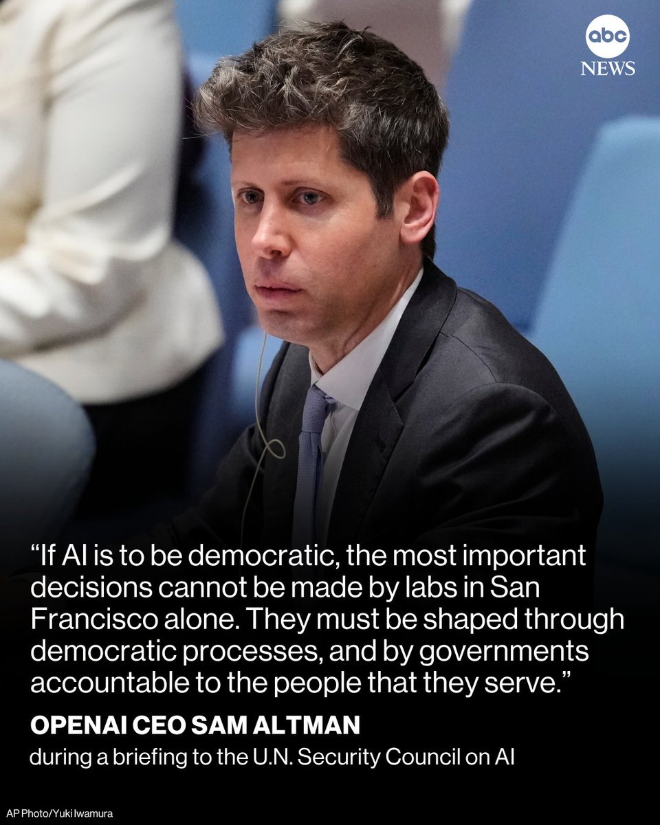 Sam Altman and Dario Amodei shown during the UN Security Council meeting on AI safety.