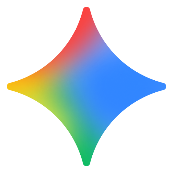 Google's multicolor Gemini spark logo on a white background.