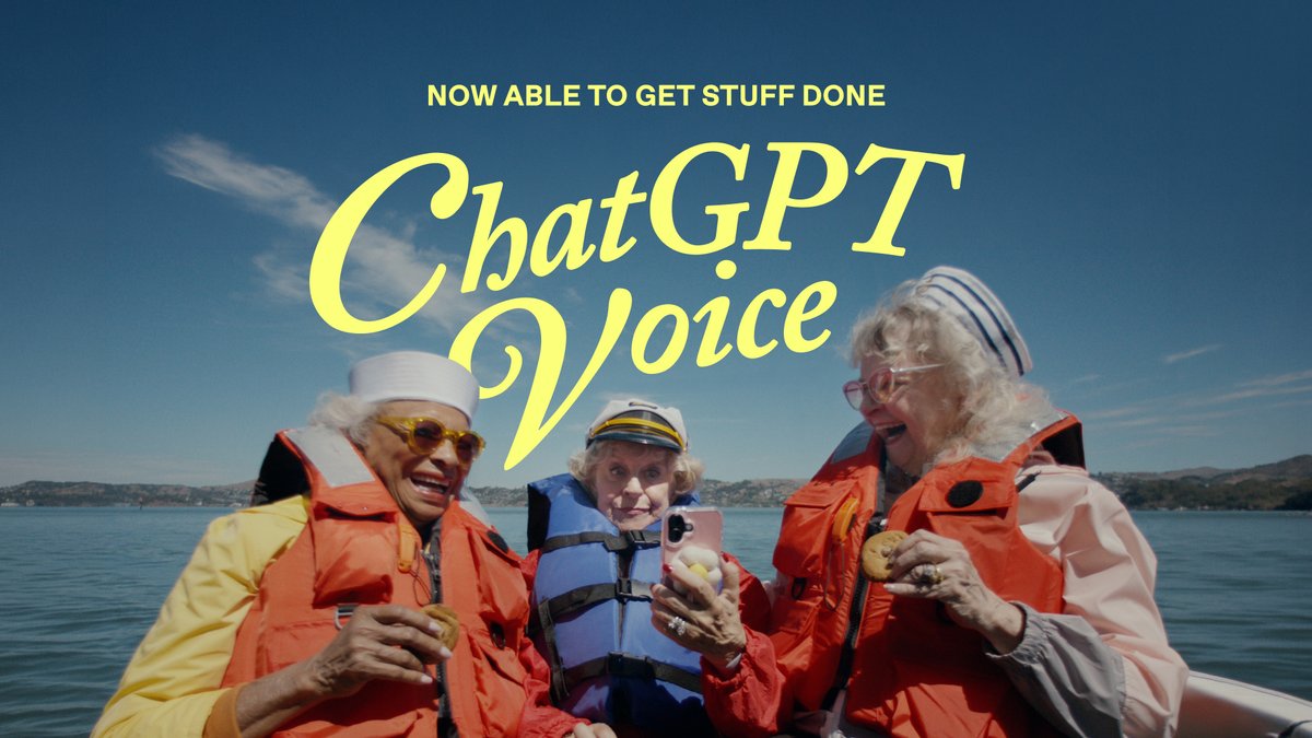 Screenshot from OpenAI's announcement video showing ChatGPT Voice controls.