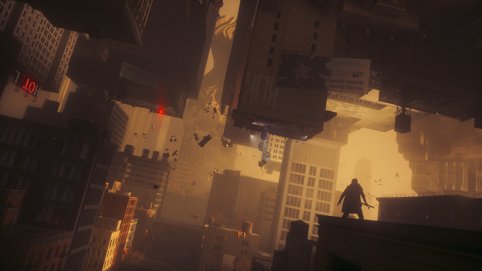 Control Resonant promotional art shows a silhouetted figure above a distorted city.