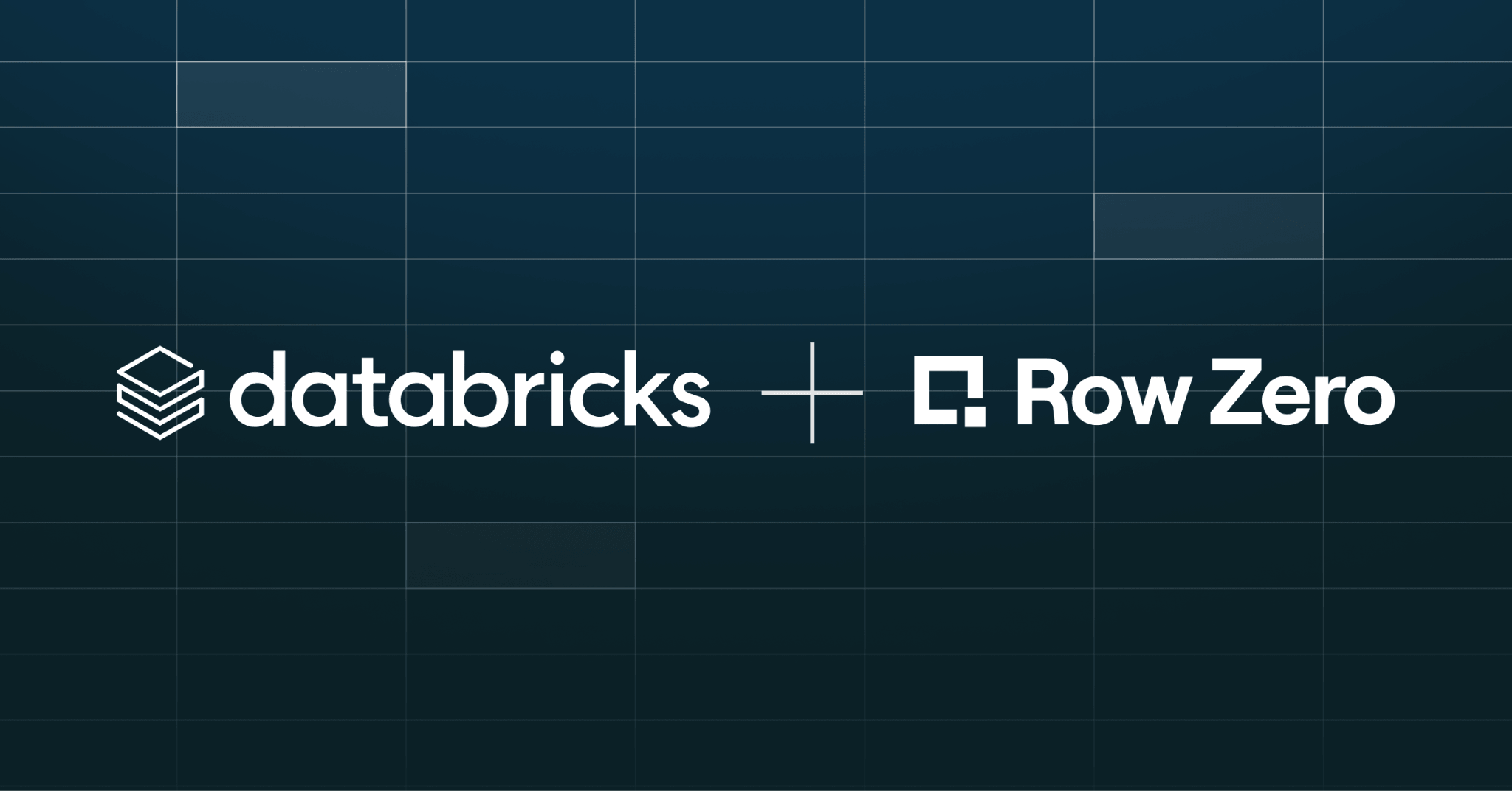 Databricks and Row Zero acquisition artwork showing the two company names.