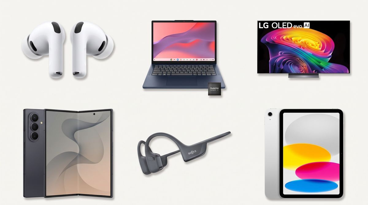 Tech products pictured for TechRadar’s Best Buy weekend sale roundup.