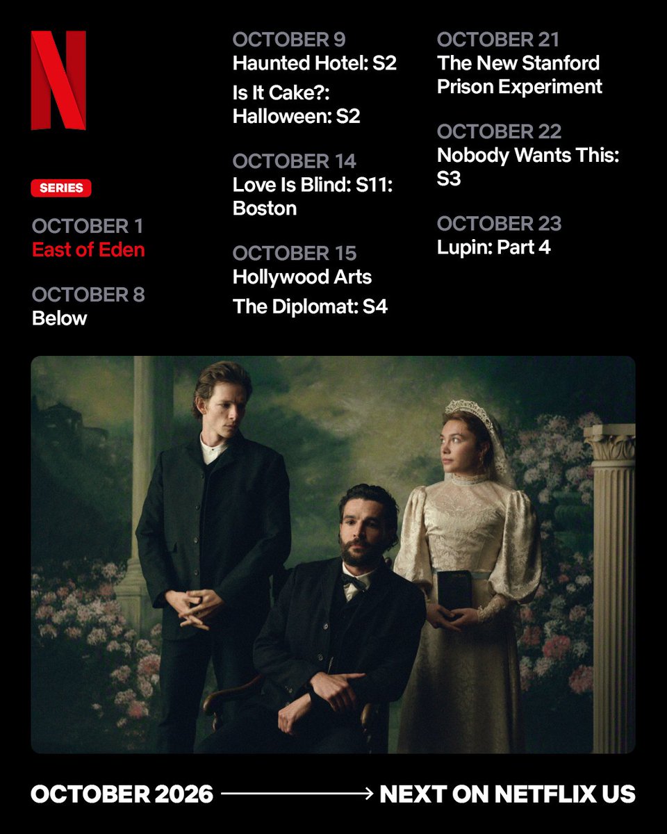 Netflix October 2026 series release calendar