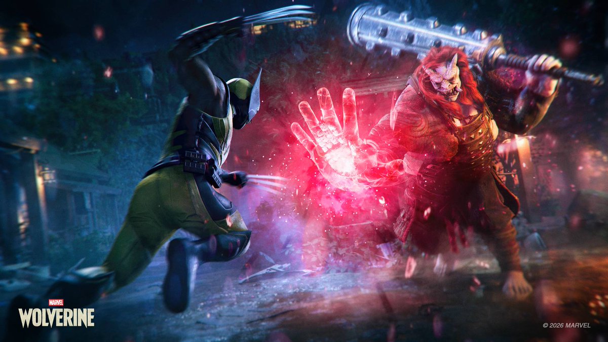 Wolverine fights a large armored enemy in official Marvel's Wolverine artwork.