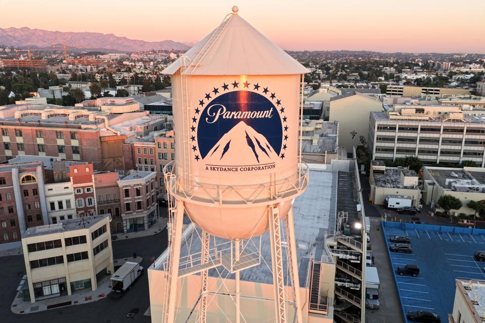 Paramount water tower overlooking the Hollywood studio lot.