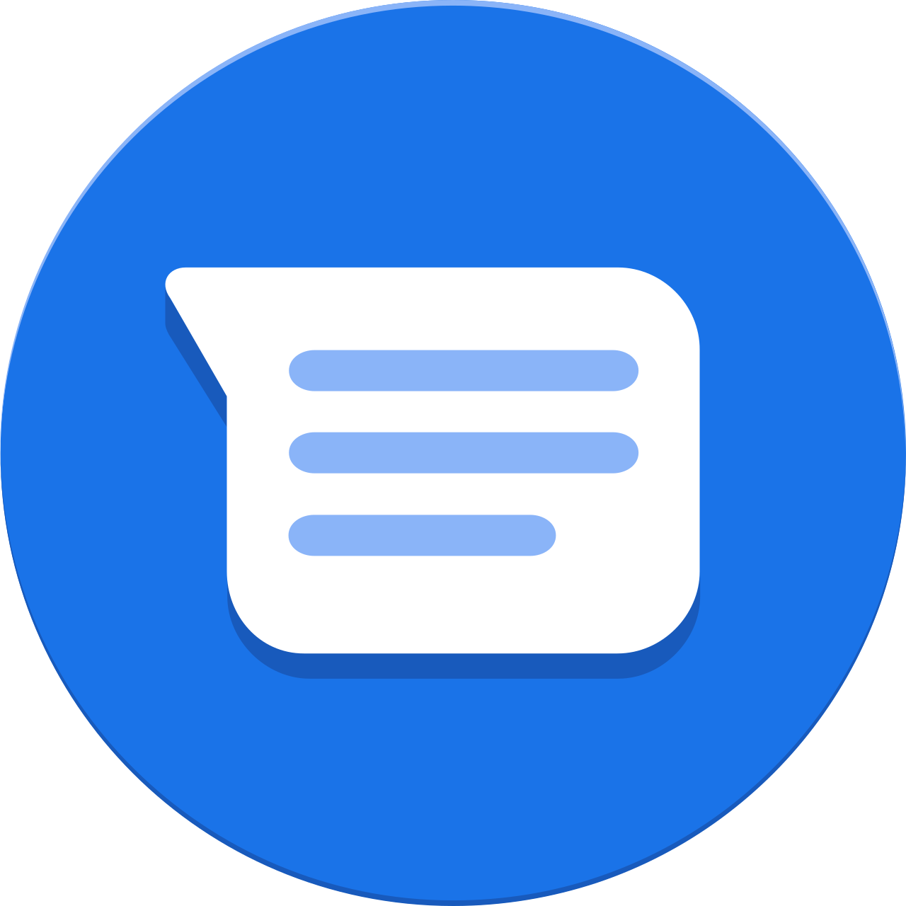 Google Messages speech-bubble logo on a blue circular background.