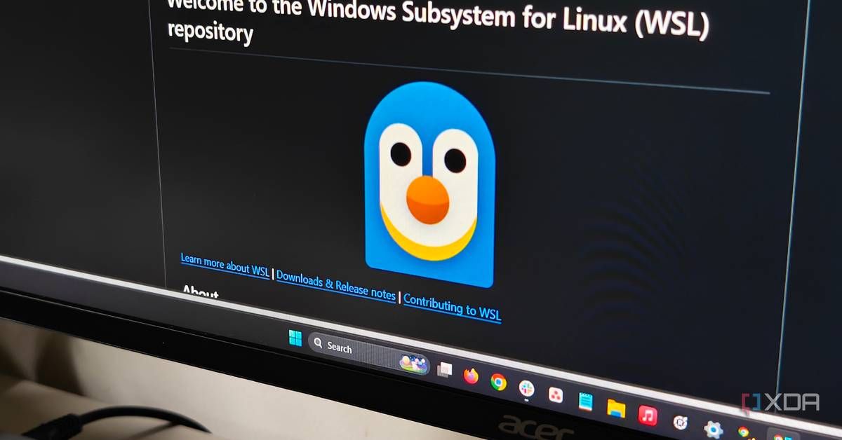 Windows Subsystem for Linux shown on a desktop computer.
